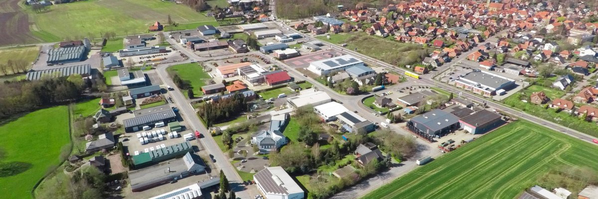 Luftbild eines Industriegebiets in Fürstenau