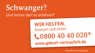 Telefonhinweis Vertrauliche Geburt Telefonhinweis Vertrauliche Geburt