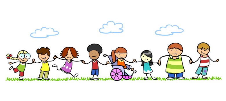 Kinder halten Hände als Integration und Inklusion Konzept Kinder halten Hände als Integration und Inklusion Konzept