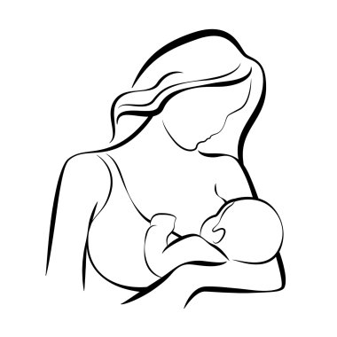 Mutter stillt Baby Grafik einer stillenden Mutter