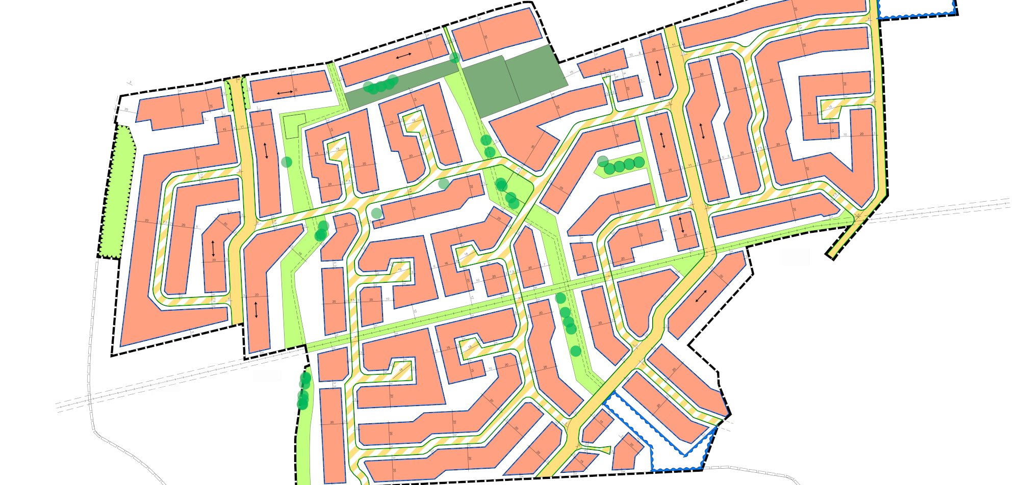 Plan des Baugebiets Kollenpohl